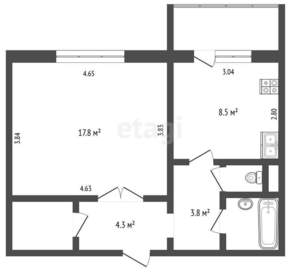 1-к квартира, вторичка, 41м2, 7/10 этаж