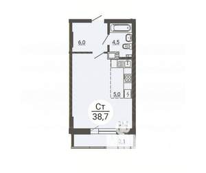 Студия квартира, вторичка, 38м2, 25/25 этаж