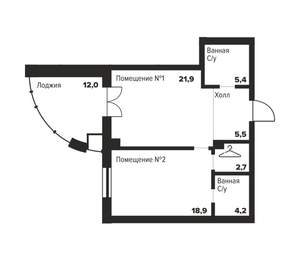 1-к квартира, вторичка, 59м2, 6/29 этаж