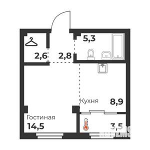 1-к квартира, вторичка, 34м2, 2/23 этаж