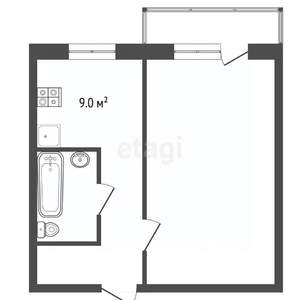 1-к квартира, вторичка, 33м2, 5/9 этаж