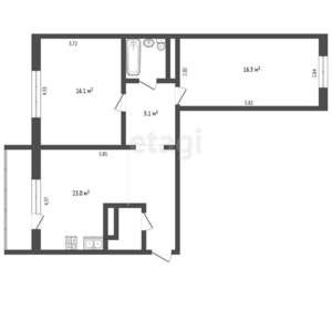 2-к квартира, вторичка, 65м2, 2/10 этаж