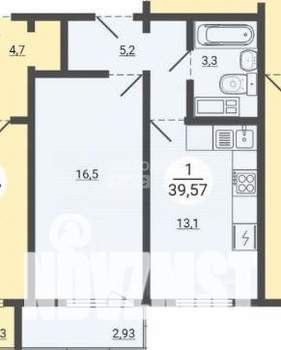 Студия квартира, сданный дом, 40м2, 4/20 этаж