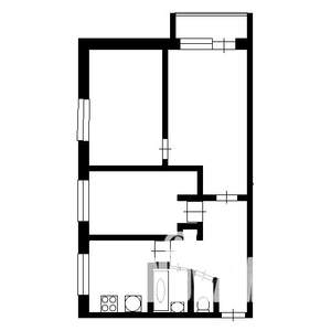 3-к квартира, вторичка, 54м2, 2/5 этаж