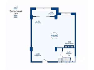 2-к квартира, вторичка, 66м2, 22/25 этаж