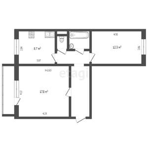 2-к квартира, вторичка, 52м2, 7/10 этаж