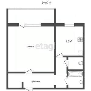1-к квартира, вторичка, 41м2, 7/10 этаж