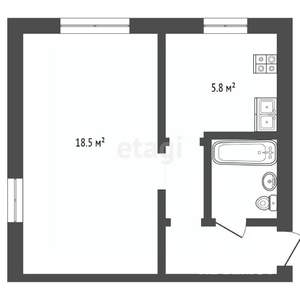 1-к квартира, вторичка, 32м2, 4/5 этаж