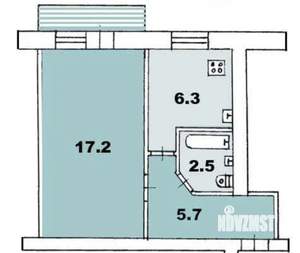 1-к квартира, вторичка, 31м2, 2/4 этаж