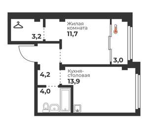 1-к квартира, вторичка, 37м2, 3/23 этаж