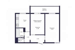 2-к квартира, вторичка, 50м2, 5/10 этаж