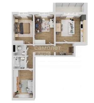 4-к квартира, вторичка, 70м2, 4/18 этаж