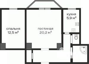 2-к квартира, вторичка, 54м2, 3/3 этаж