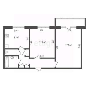 2-к квартира, вторичка, 51м2, 4/9 этаж