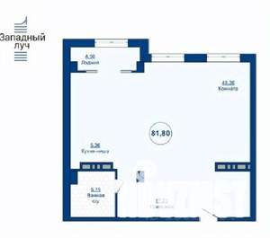 1-к квартира, вторичка, 83м2, 14/24 этаж