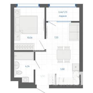 1-к квартира, вторичка, 34м2, 5/9 этаж