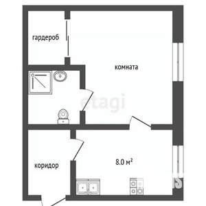 1-к квартира, вторичка, 37м2, 3/3 этаж