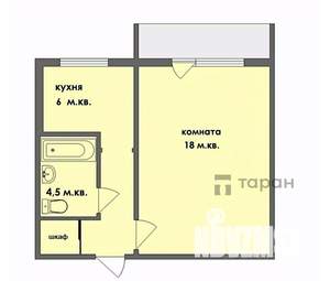 1-к квартира, вторичка, 33м2, 5/5 этаж