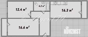 2-к квартира, вторичка, 60м2, 8/16 этаж
