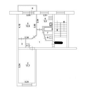 2-к квартира, вторичка, 48м2, 5/5 этаж