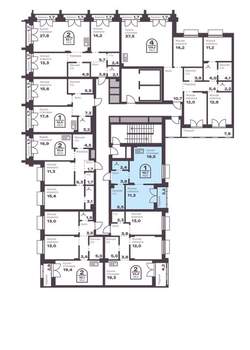 1-к квартира, вторичка, 43м2, 7/8 этаж