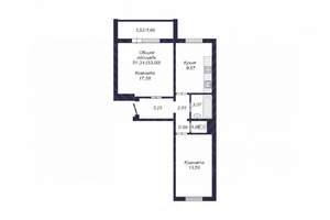 2-к квартира, вторичка, 53м2, 4/10 этаж