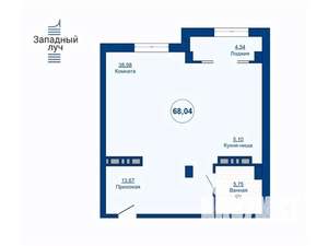 2-к квартира, вторичка, 68м2, 7/25 этаж