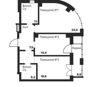 2-к квартира, вторичка, 77м2, 25/29 этаж