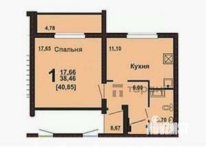 1-к квартира, вторичка, 39м2, 5/10 этаж