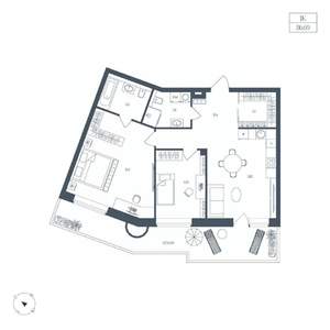 1-к квартира, вторичка, 87м2, 3/9 этаж