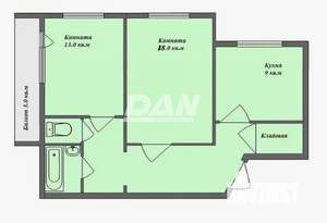 2-к квартира, вторичка, 53м2, 2/9 этаж