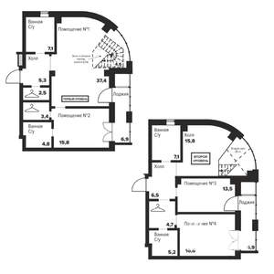 3-к квартира, строящийся дом, 151м2, 26/29 этаж