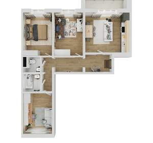 4-к квартира, вторичка, 70м2, 2/18 этаж