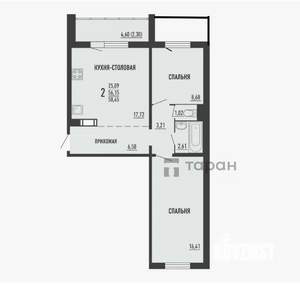 Студия квартира, вторичка, 56м2, 8/17 этаж