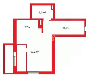 Студия квартира, вторичка, 47м2, 4/16 этаж