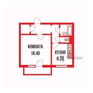 1-к квартира, вторичка, 42м2, 10/10 этаж