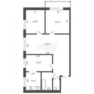 4-к квартира, вторичка, 61м2, 4/5 этаж