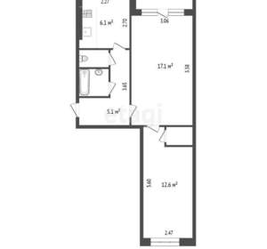2-к квартира, вторичка, 46м2, 3/5 этаж