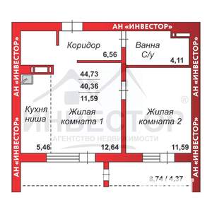 1-к квартира, вторичка, 40м2, 3/17 этаж