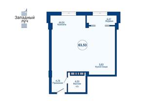 1-к квартира, вторичка, 64м2, 3/24 этаж