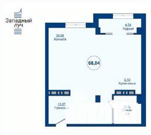 1-к квартира, вторичка, 68м2, 11/24 этаж