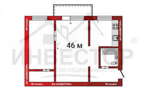 2-к квартира, вторичка, 46м2, 4/5 этаж