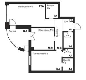 2-к квартира, вторичка, 96м2, 21/29 этаж