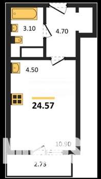 Студия квартира, сданный дом, 25м2, 5/20 этаж