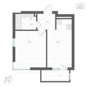 1-к квартира, вторичка, 38м2, 5/18 этаж