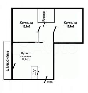2-к квартира, вторичка, 65м2, 5/10 этаж