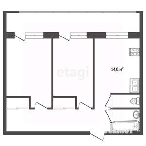 2-к квартира, вторичка, 68м2, 11/17 этаж