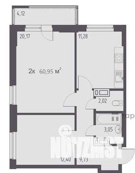 2-к квартира, вторичка, 61м2, 5/26 этаж
