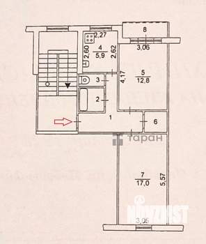 2-к квартира, вторичка, 49м2, 5/5 этаж