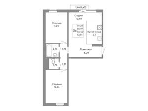 3-к квартира, вторичка, 56м2, 5/10 этаж